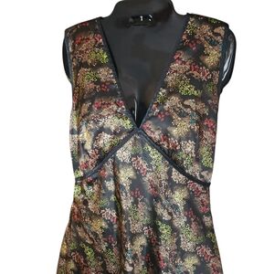 CDC Black Multicolor High Low Dress